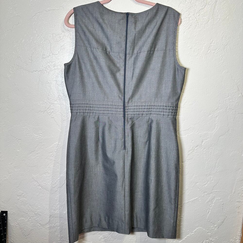Tahari Arthur S. Levine 14 Fitted Sheath Dress Gray Professional Minimalist - Picture 2 of 7